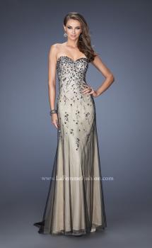 Picture of: Long Prom Dress with Beading and Jewels in Nude, Style: 20080, Main Picture