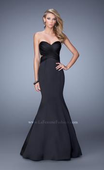 Picture of: Open Back Satin Mermaid Style Prom Dress in Black, Style: 21375, Main Picture