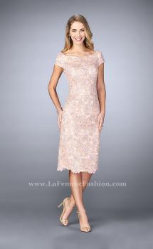 Picture of: Knee Length Gown with Scattered Beading in Pink, Style: 23552, Main Picture