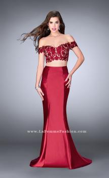 Picture of: Two Piece off the Shoulder Prom Dress with Lace Detail in Red, Style: 24413, Main Picture