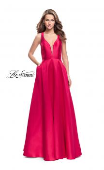 Picture of: Mikado A-line Prom Dress with Strappy Open Back in Red, Style: 26215, Main Picture