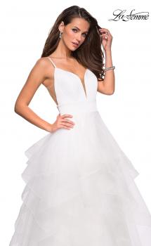 Picture of: Tulle A Line Dress with Plunging Sweetheart Neckline in White, Style: 27024, Main Picture