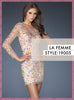 Nude La Femme Beaded Homecoming Dress