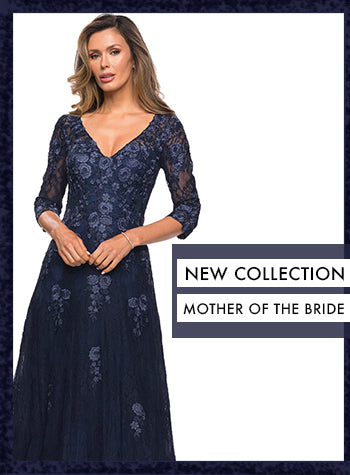 Navy Lace Mother of the Bride Dress