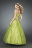 Picture of: Multi Toned Long Prom Dress with Lace Appliques in Green, Style: 11788, Back Picture