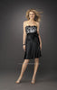Picture of: Lace Bodice Short Dress with A-line Skirt and Bow in Black, Style: 12836, Main Picture