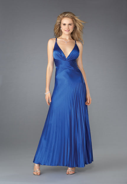 Picture of: Long Prom Dress with Accordion Pleated Skirt in Blue, Style: 13281, Main Picture