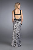 Picture of: Long Gown with Glittering Straps and Center Front Slit in Multi, Style: 13298, Back Picture