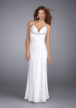 Picture of: Glam Gathered Bodice Gown with Criss Cross Straps in White, Style: 13308, Main Picture