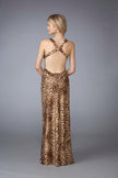 Picture of: Animal Print V Neck Halter Dress with Open Back in Multi, Style: 13375, Back Picture
