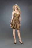 Picture of: Strapless Cocktail Dress with Sweetheart Neck and Pleats in Gold, Style: 14126, Main Picture