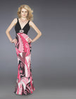 Picture of: Low V Neck Long Prom Dress with Printed Skirt in Multi, Style: 14271, Main Picture