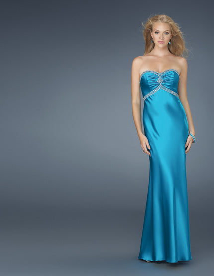 Picture of: Strapless Prom Dress with Beaded Neckline in Blue, Style: 14574, Main Picture