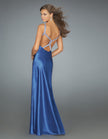 Picture of: Keyhole Halter Prom Gown with Beaded Straps in Blue, Style: 14583, Main Picture