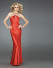 Picture of: Keyhole Halter Prom Gown with Beaded Straps in Red, Style: 14583, Back Picture
