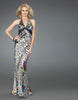 Picture of: Long Printed Halter Prom Dress with Train in Multi, Style: 14587, Main Picture