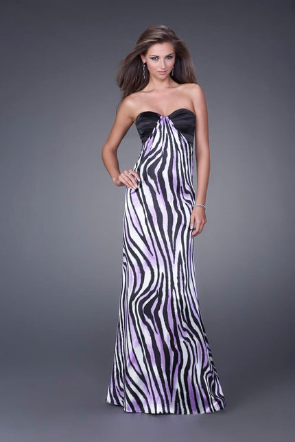 Picture of: Strapless Prom Gown with Two Strap Back in Purple, Style: 15059, Main Picture
