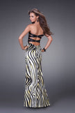 Picture of: Strapless Prom Gown with Two Strap Back in Yellow, Style: 15059, Back Picture