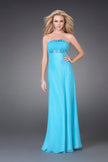 Picture of: Strapless Prom Gown with Cluster Beading and Cut Outs in Aqua, Style: 15081, Main Picture