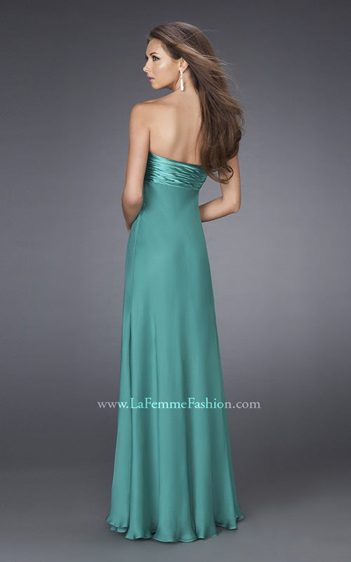 Picture of: Crystal V Neckline Strapless Long Prom Dress in Green, Style: 15085, Back Picture