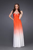 Picture of: Long Ombre A-line Strapless Dress with Cluster Beading in Orange, Style: 15144, Main Picture