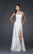 Picture of: Strapless Gown with Ruched Bodice and Beaded Waist in White, Style: 15282, Main Picture