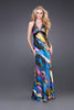 Picture of: Sleek Halter Prom Gown with Beaded V Neckline in Multi, Style: 15527, Main Picture