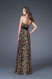 Picture of: Strapless Chiffon Prom Gown with Empire Waistband in Multi, Style: 15914, Back Picture