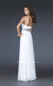 Picture of: Strapless Empire Waist Gown with Detailed Waistband in Teal, Style: 15986, Back Picture