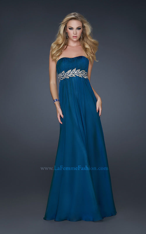 Picture of: Strapless Empire Waist Gown with Detailed Waistband in Nude, Style: 15986, Detail Picture 4