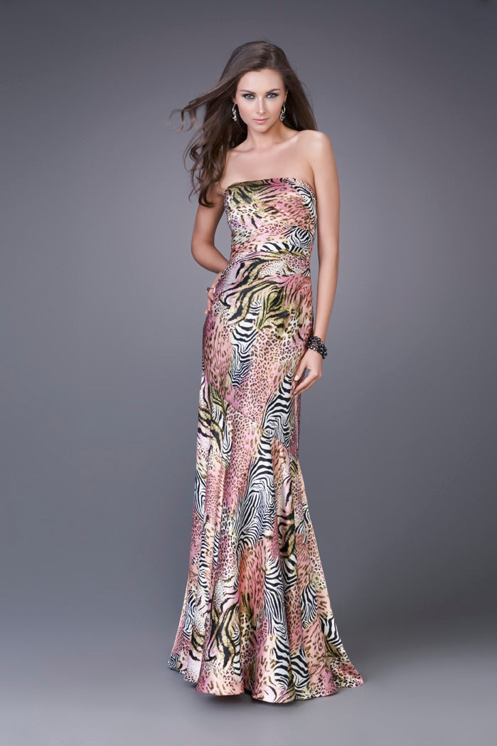 Picture of: Animal Print Mermaid Prom Gown with Flared Skirt in Multi, Style: 16000, Main Picture