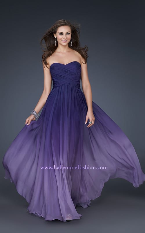 Picture of: Ombre Chiffon Prom Gown with Sweetheart Neckline in Purple, Style: 17004, Detail Picture 2