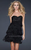 Picture of: Strapless Sweetheart Rhinestone Cocktail Dress in Black, Style: 17078, Main Picture