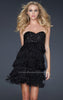 Picture of: Strapless Sweetheart Rhinestone Cocktail Dress in Black, Style: 17078, Main Picture