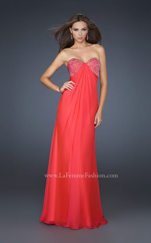Picture of: Sweetheart Neckline Prom Dress with Beaded Detail in Red, Style: 17114, Detail Picture 2