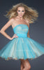 Picture of: Tulle Cocktail Dress with Lace Underlay in Aqua, Style: 17271, Main Picture