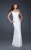 Picture of: Halter Top Dress with Beaded Straps and A-line Skirt in White, Style: 17441, Detail Picture 6
