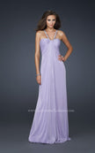 Picture of: Halter Top Prom Dress with Exposed Back and Pleating in Purple, Style: 17449, Main Picture