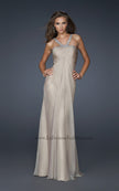 Picture of: Halter Top Dress with Beaded Straps and Draped Effect in Nude, Style: 17452, Detail Picture 1