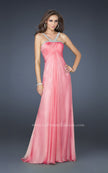 Picture of: Halter Top Dress with Beaded Straps and Draped Effect in Pink, Style: 17452, Detail Picture 2