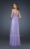 Picture of: Pleated Goddess Inspired Prom Dress with Beading in Purple, Style: 17476, Back Picture