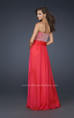 Picture of: Strapless Chiffon Dress with Pleated Waistband in Pink, Style: 17498, Back Picture