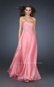 Picture of: Chiffon Prom Dress with Beaded Waist and Pleating in Pink, Style: 17546, Detail Picture 1