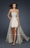 Picture of: Strapless Lace Dress with Pleated Bust and Scallop Hem in Nude, Style: 17547, Main Picture
