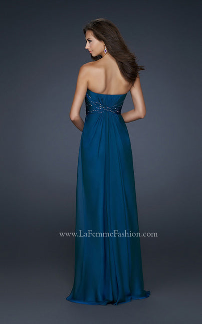 Picture of: Lightly Beaded Sweetheart Top Prom Dress with Full Skirt in Blue, Style: 17581, Back Picture