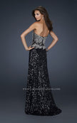 Picture of: Elegant Strapless Dress with Beads and a Sequin Skirt in Black, Style: 17669, Back Picture