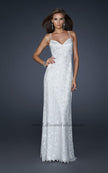 Picture of: Spaghetti Strap Embellished Lace Long Prom Dress in White, Style: 17699, Main Picture