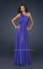 Picture of: One Pleated Shoulder Strap Dress with Beading in Purple, Style: 17718, Main Picture
