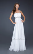 Picture of: Empire Waist Chiffon Prom Gown with Embellished Belt in White, Style: 17739, Main Picture