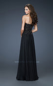 Picture of: Strapless Evening Gown with Bead Encrusted Bodice in Black, Style: 18199, Back Picture